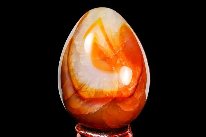 Colorful, Polished Carnelian Agate Egg - Madagascar #156579